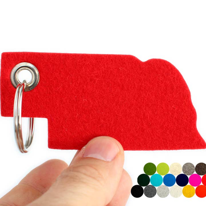 Nebraska Felt Key Fob for wholesale by Feltiva