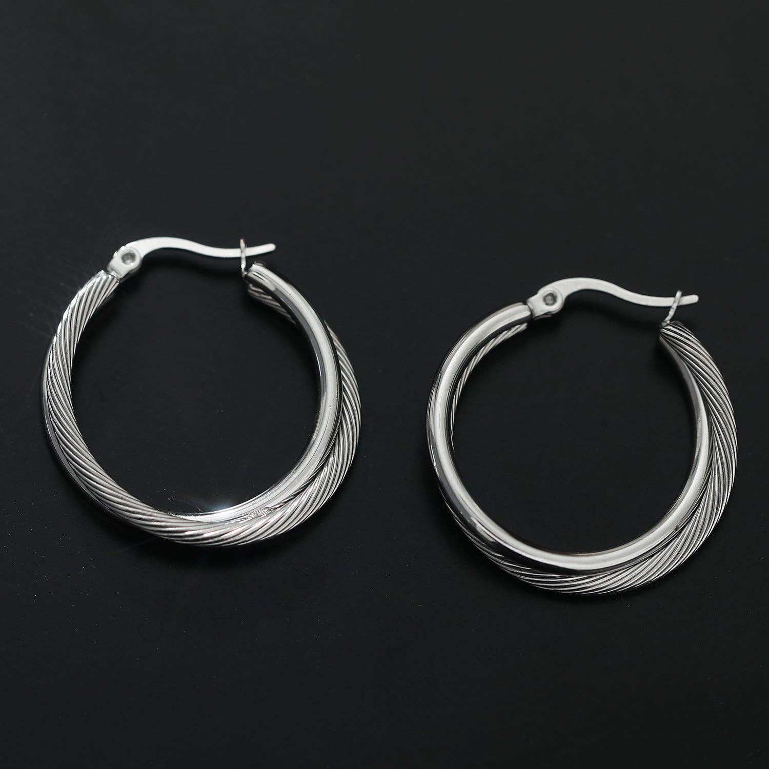 HACKNEY NINE – wholesale  – SAJAN Double Hoop Silver Earrings2