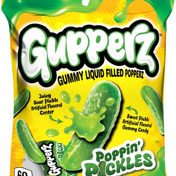 Gupperz Poppin' Pickles, 2.54oz, 12ct for wholesale by Grandpa Joe's Candy Shop
