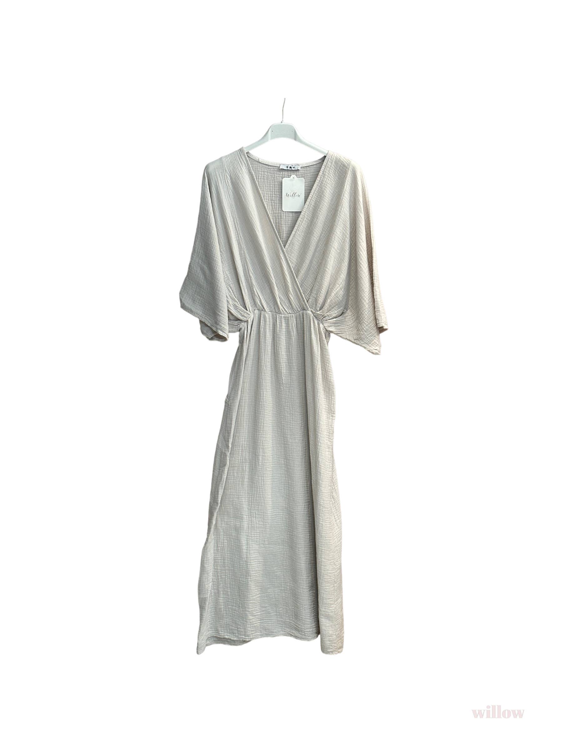 Moonsun - Wholesale Dress - Women's - Empire cotton gauze double-breasted long dress #5142A0