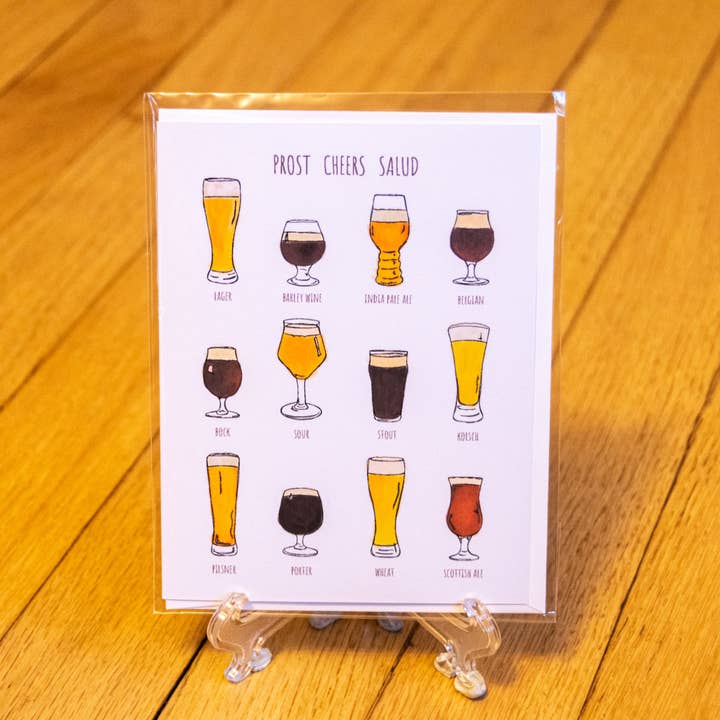 Beer Cheers Card for wholesale by abigail hausman design & illustration