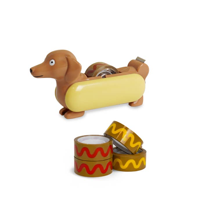 Yobro - Wholesale Tape Dispenser - Hotdog OfficeAccessory Dachshund Tape Dispenser with 4 Tapes