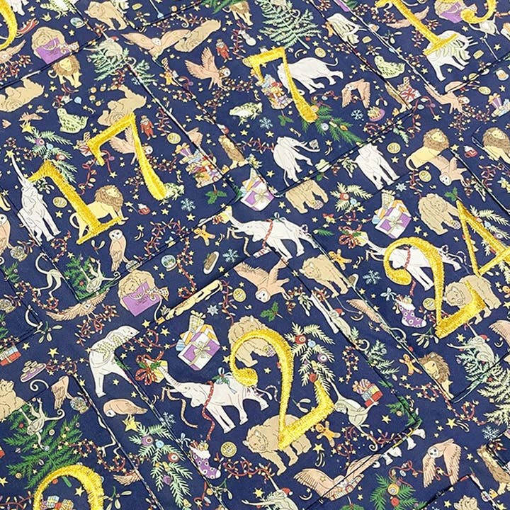 Coco & Wolf - Vendita all'ingrosso Calendario dell'avvento - Calendario dell'Avvento riutilizzabile realizzato con tessuto Liberty NATALE