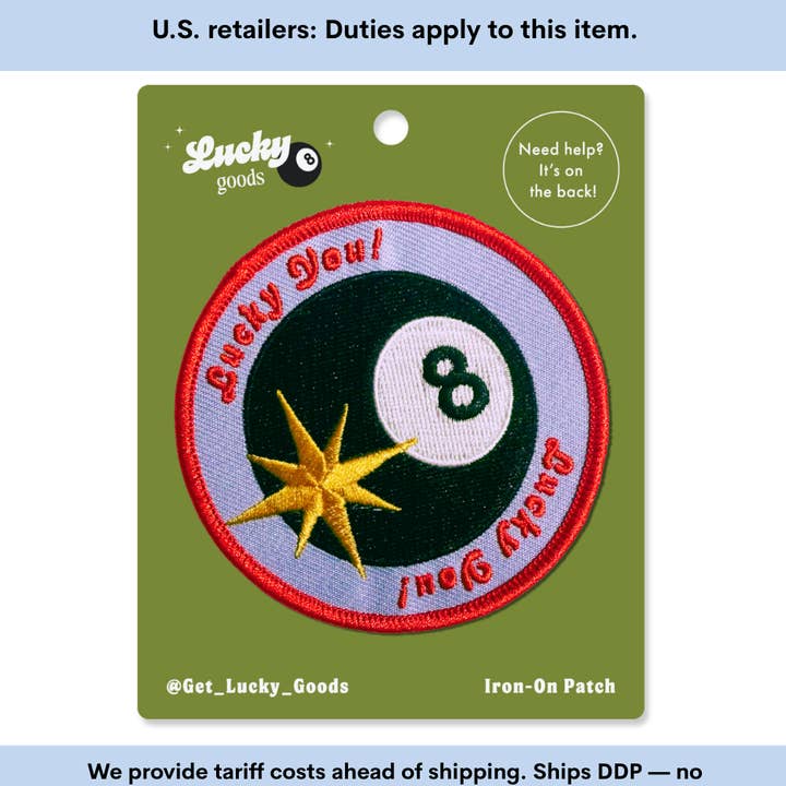 Lucky You – Iron-On Embroidered Patch for wholesale by Lucky Goods Paper