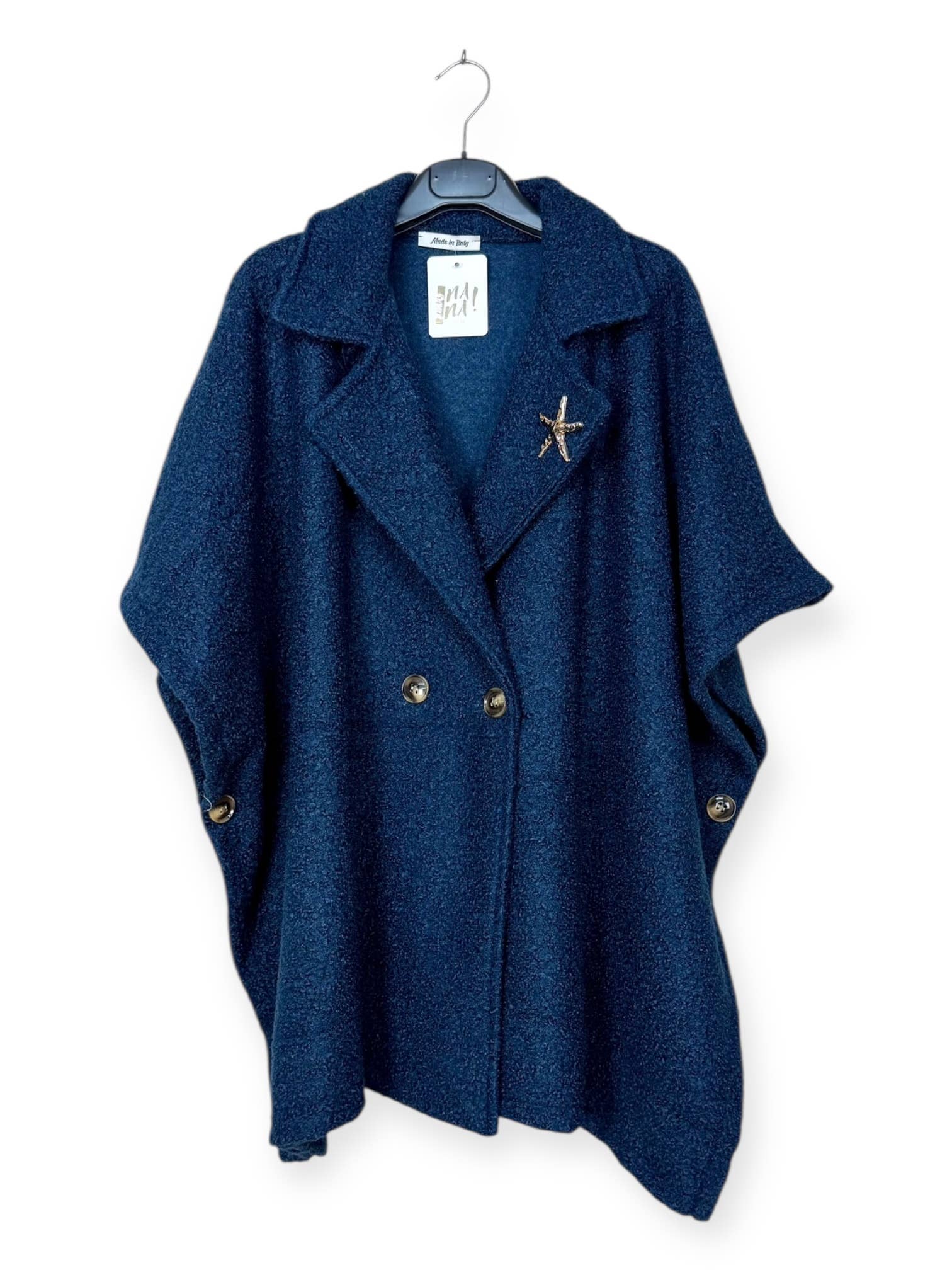 Lucky Nana - Wholesale Coat - Women's - AH 25101 - Double-Breasted Poncho Coat with Brooch20