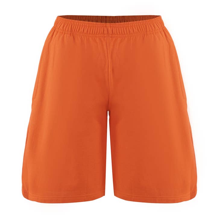 Fleece-Shorts Orange Unisex für den Großhandel von WASTEWEAR