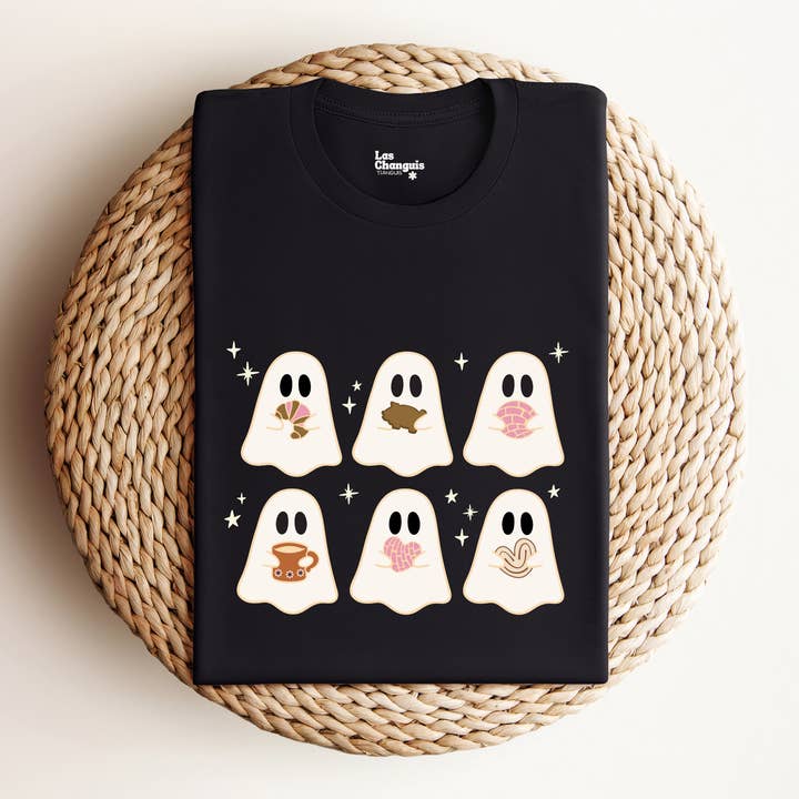Camiseta Pan-tasma Crew para Halloween, lindos fantasmas con pan dulce para venta al por mayor de Las Changuis Tianguis