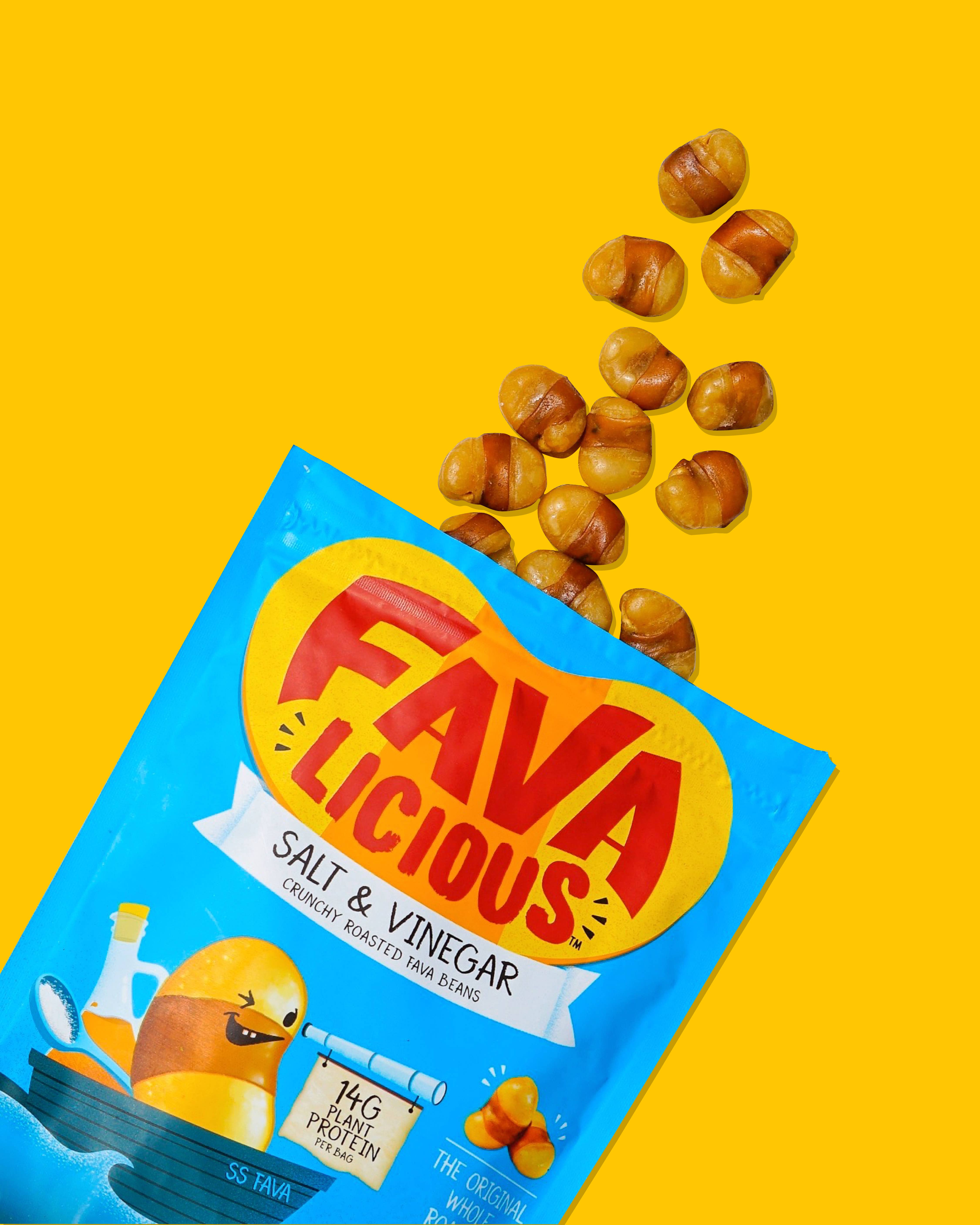Favalicious® - Wholesale Chips - Favalicious Salt and Vinegar - Pack of 72 x 2oz bags5