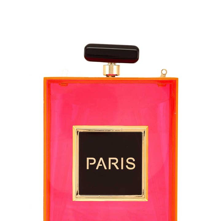 Pink Irene Wholesale - Vendita all'ingrosso Borsa per trucchi/cosmetici - Borsa trasparente a forma di bottiglia di profumo