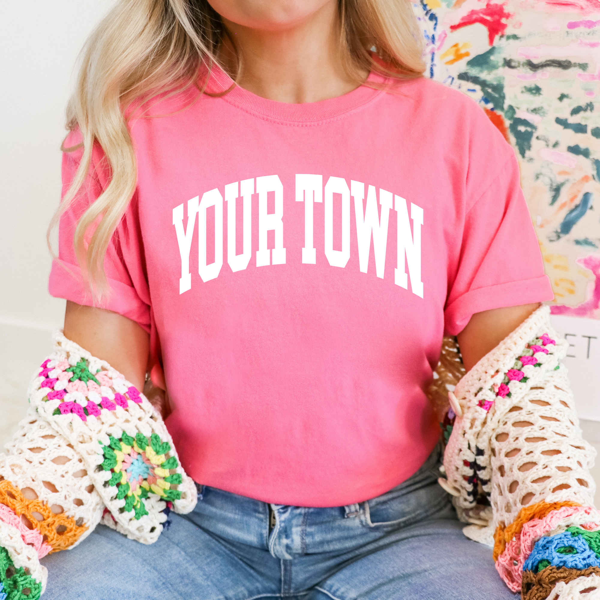 Faith & Life Christian Brands – Engroshandel T-shirt med print - Dame – Custom City Comfort Farver Heavyweight Hometown T-shirt23