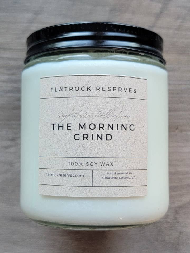 The Morning Grind 8 oz. Candle for wholesale by Flatrock Reserves