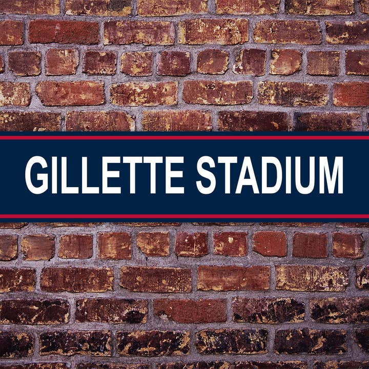 Panneau de football des New England Patriots Street, Gillette Stadium pour la vente par Game Time Prints