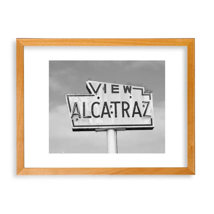 California San Francisco View Alcatraz Sign Giclee Travel Print for wholesale by Lower 48 Trading Company Road Trip Shop