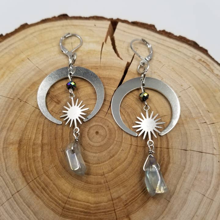 CHAKRA JEWELRY - Vendita all'ingrosso Orecchini pendenti - Orecchini a forma di luna in argento
