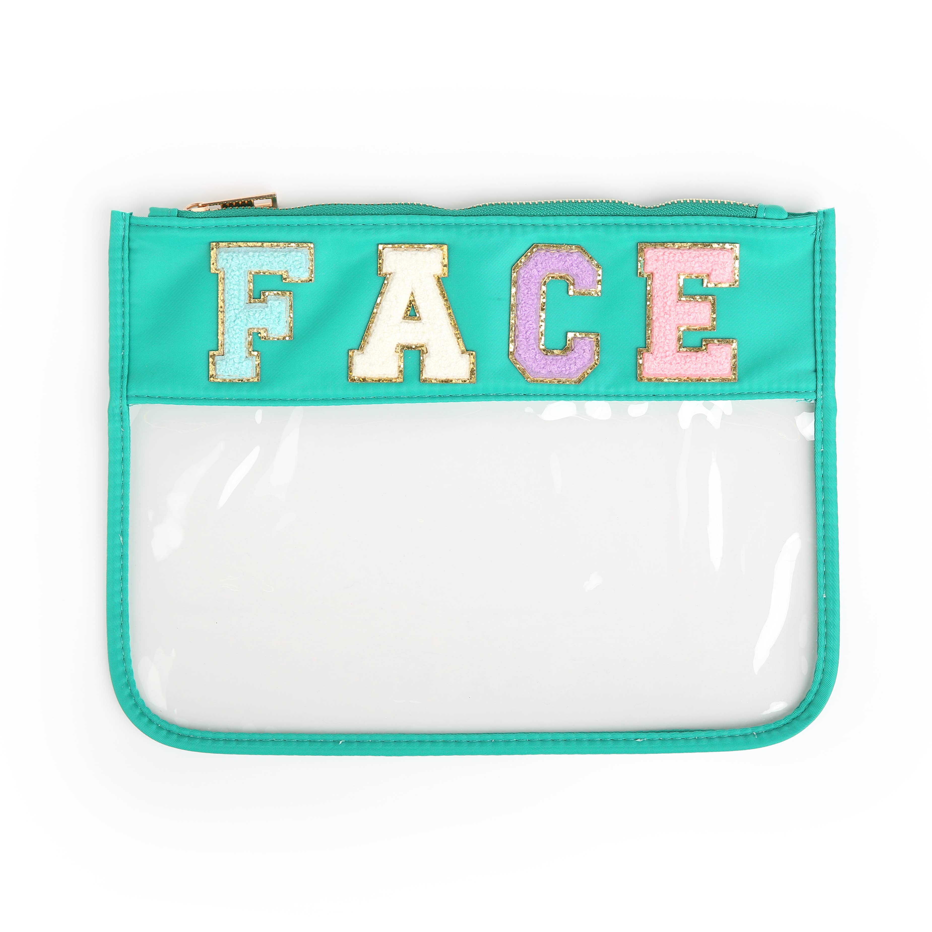 The Spotted Zebras - Wholesale Pouch - Women's - CLEARANCE Varsity Letter Patch Clear Zippered Pouch Bag6