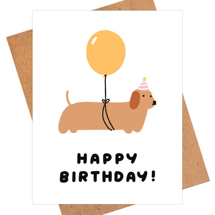 Happy Birthday Dachshund Card for wholesale by iej studio