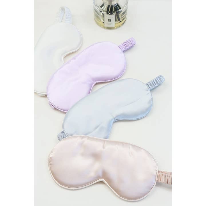 MIX COLOR Solid Silk Satin Sleeping Mask Eye Mask for wholesale on Faire
