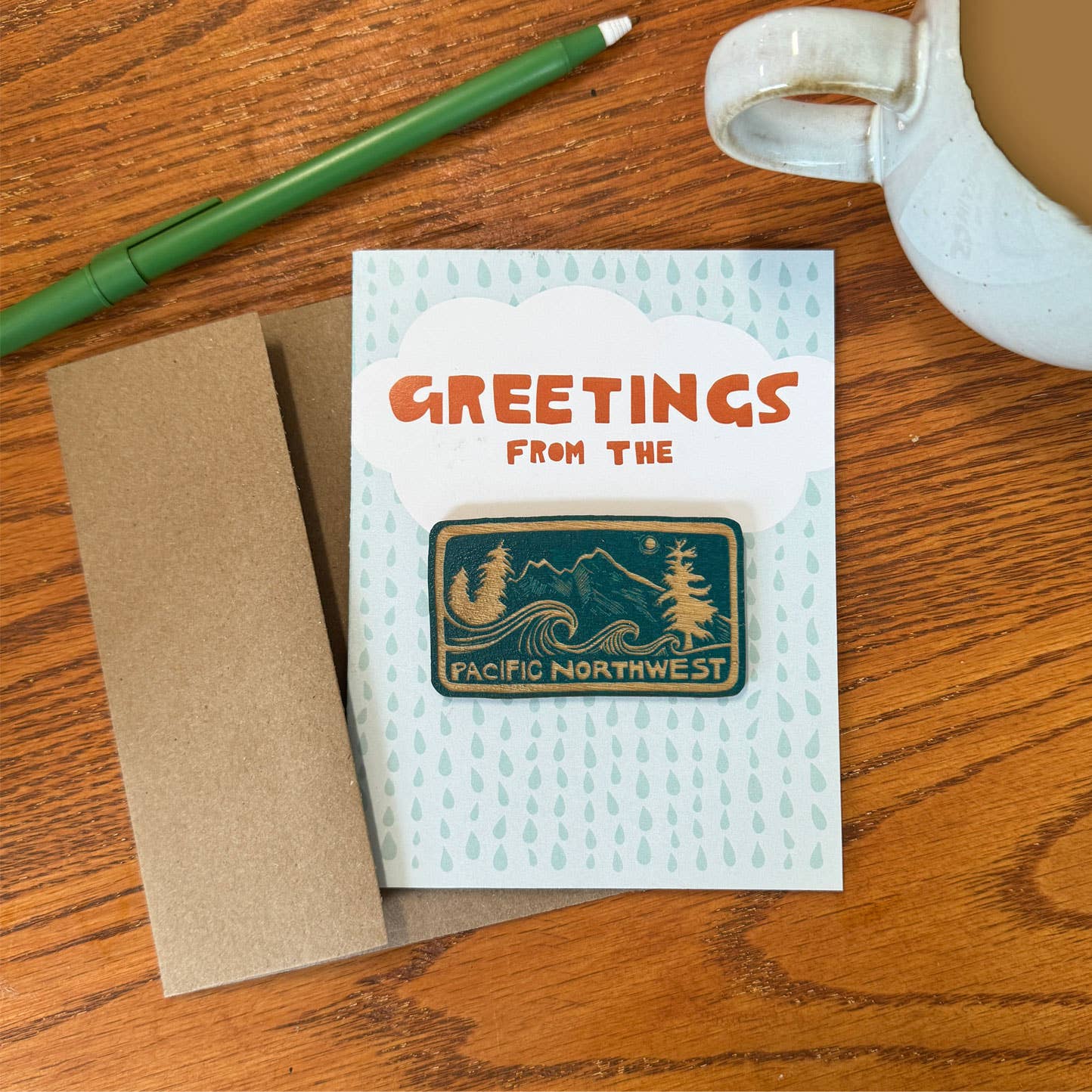 Sarcelle Salutations - Aimant du Nord-Ouest Pacifique avec carte en vente sur Faire2