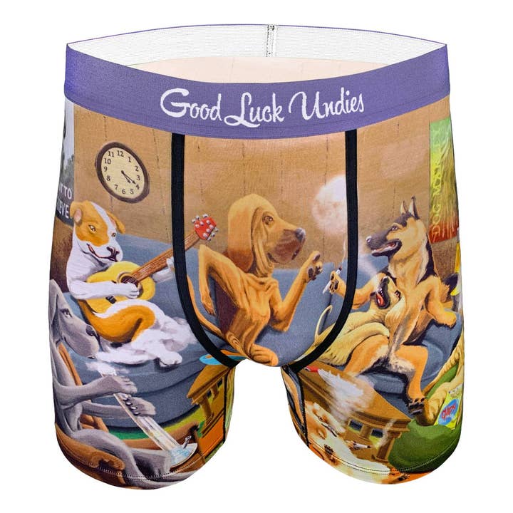Good Luck Sock - Wholesale Underwear - Men's - Men's Dogs Smoking Weed Underwear
