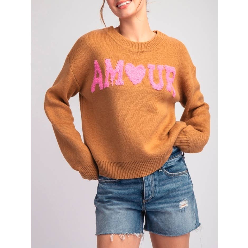 CAMEL 10416 AMOUR Long Sleeve Sweater Top for wholesale on Faire0