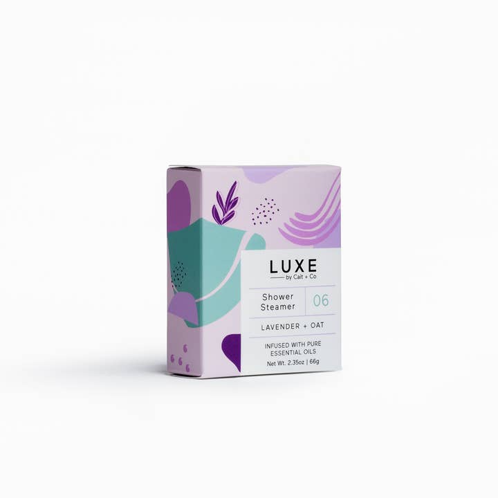 Cait + Co - Wholesale Shower Steamer/Bomb - Luxe Lavender + Oat Shower Steamer Fizzy Bomb