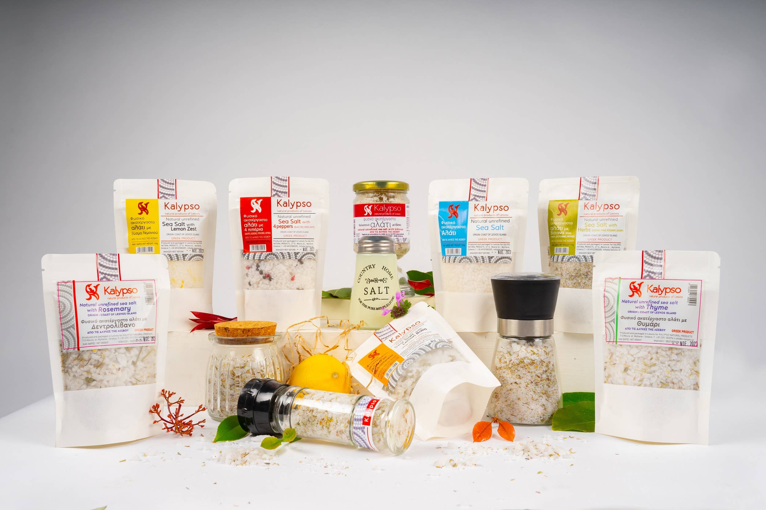 Kalypso-Natural products – wholesale Salt – Naturligt oraffinerat havssalt med grekisk timjan1