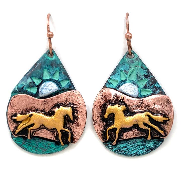 Lunar Deer - Wholesale Dangle Earrings - Southwestern Horse Aztec Navajo Hook Dangle Earring1