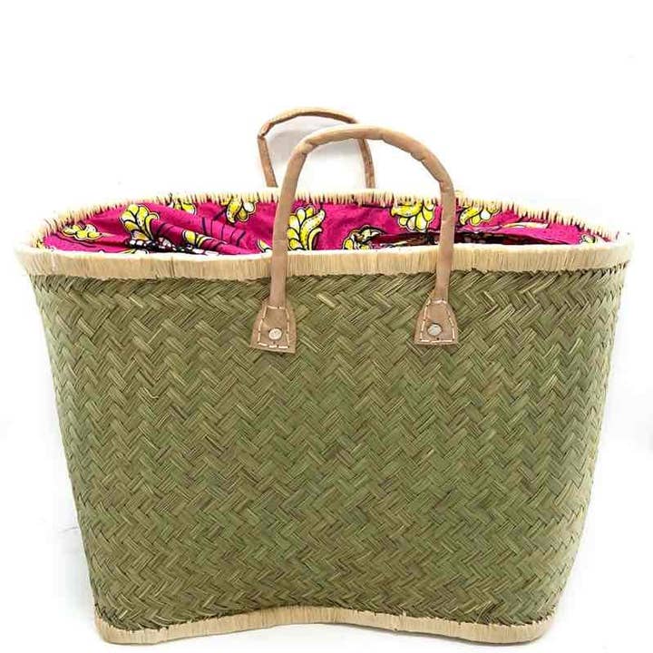 LINETA – Saco de praia por atacado – Cesto madagáscar com bolsa WAX0