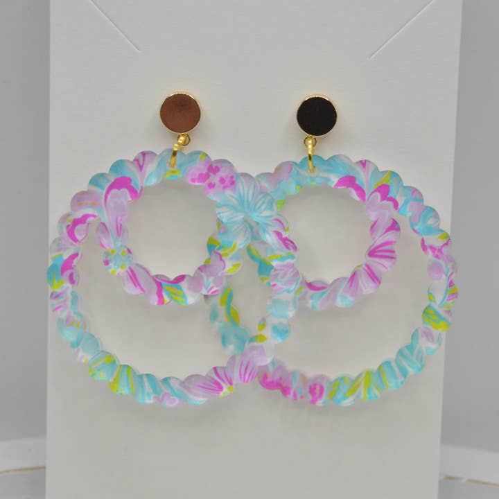 Pendientes Preppy, pendientes de colores, pendientes de acrílico para venta al por mayor de The Adorned Fox