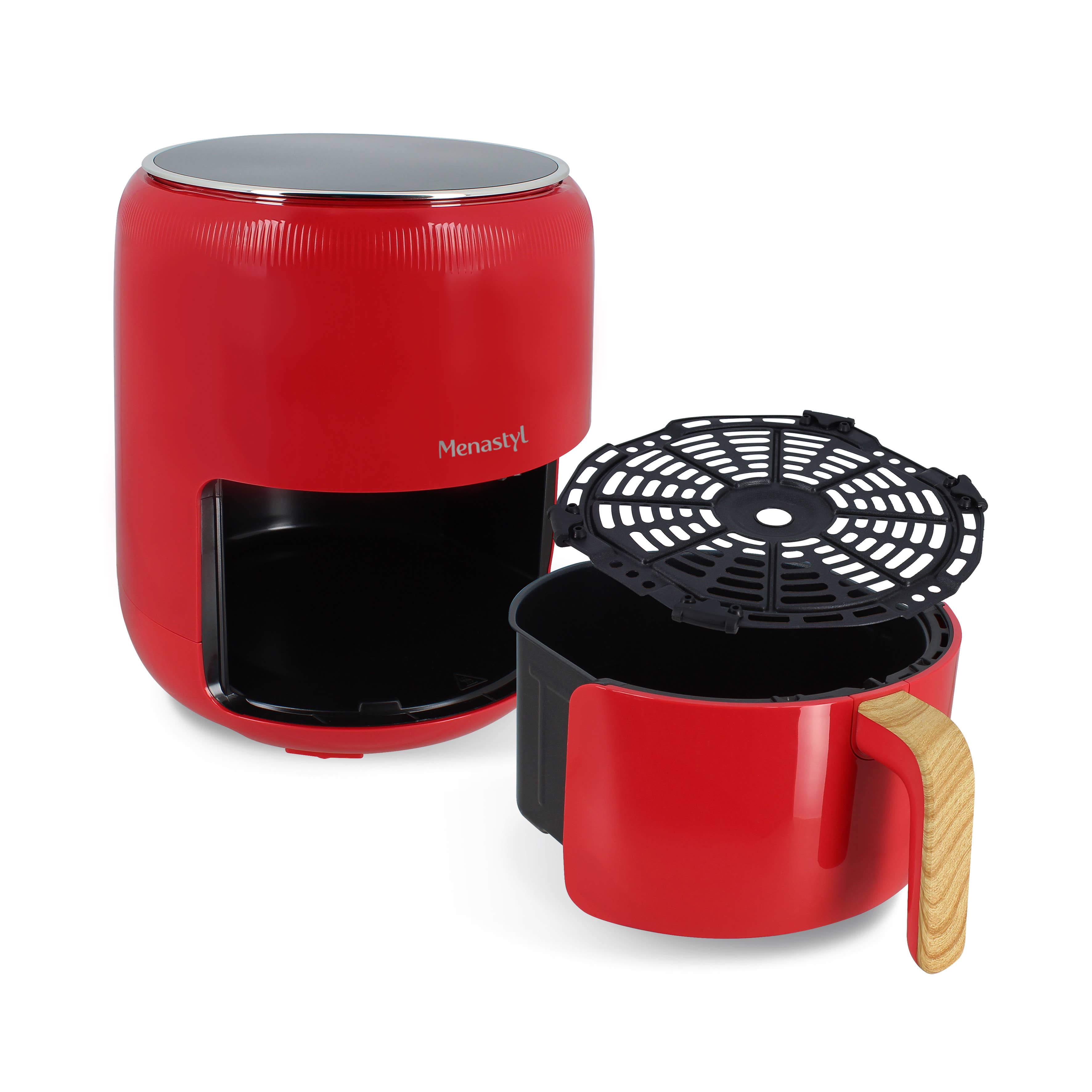 Menastyl - Wholesale Kitchen Appliance - Oil-free fryer 4.5l colorama magenta wood effect handle5