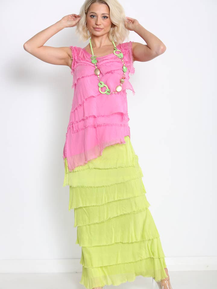 Stretchy Shredded Maxi Skirt for wholesale by Obsession