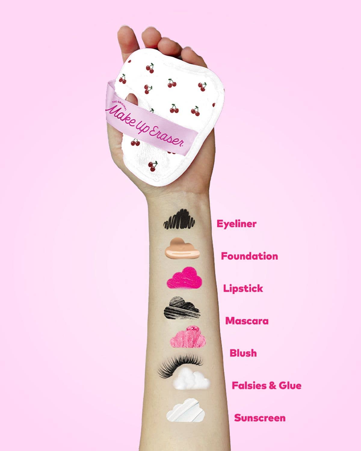 The Original MakeUp Eraser - Wholesale Makeup Remover - Cherry Crush 7-Day Set & Makeup Bag Gift Set14