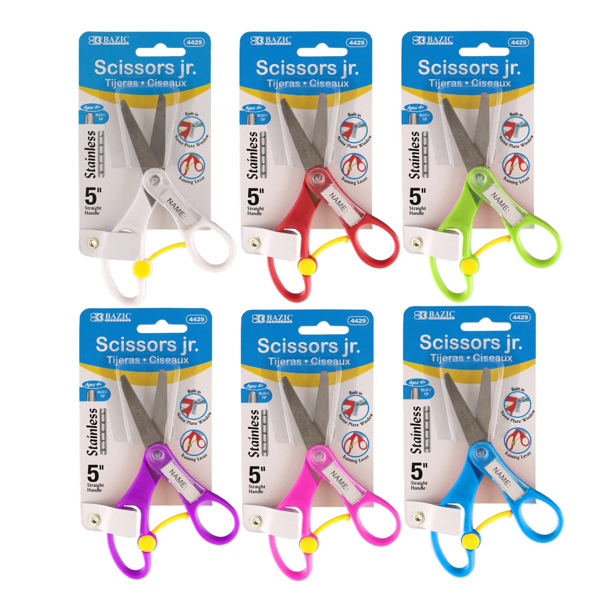 Luna Office Supply -  Everyday Essential - Wholesale Scissors - 5" Blunt Tip School Training Scissors w/ Name Tag6