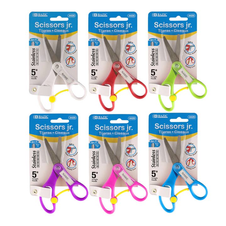Luna Office Supply - Everyday Essential - Wholesale Scissors - 5" Blunt Tip School Training Scissors w/ Name Tag6