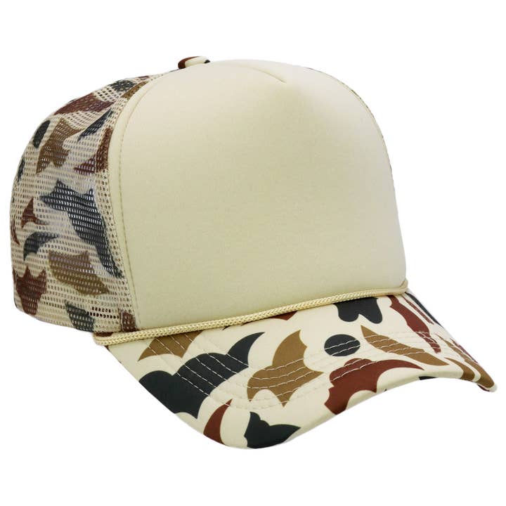 Cap Zone - Wholesale Trucker Hat - Women's - Camouflage Five Panel Foam Trucker Hat