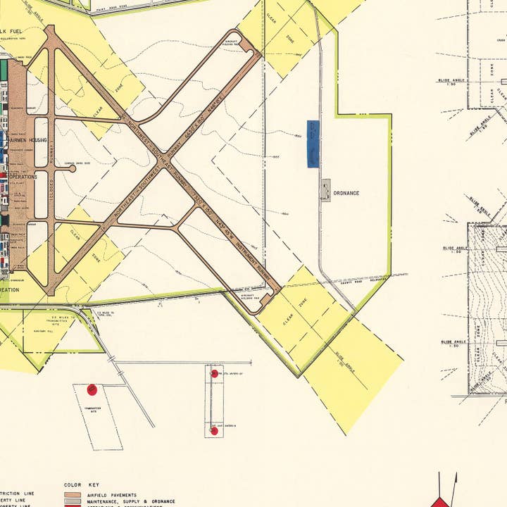 Ted's Vintage Art - Wholesale Map - Vintage Map of Goodfellow Air Force Base, 1952