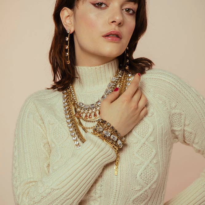 TOVA - Wholesale Link & Chain Bracelet - Monique Bracelet in Clear1