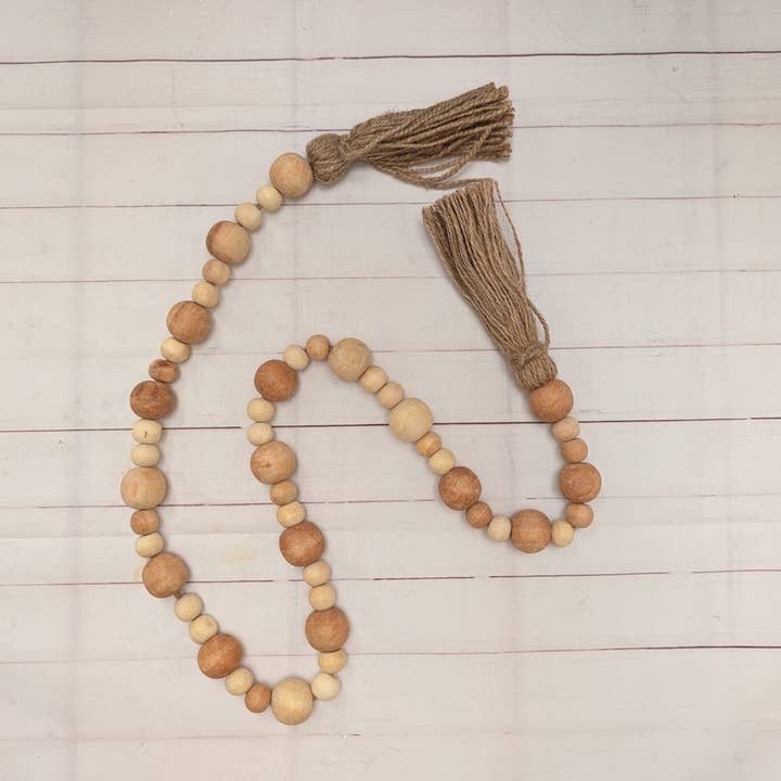 46" Wood Bead Garland for wholesale by A.T. Imports