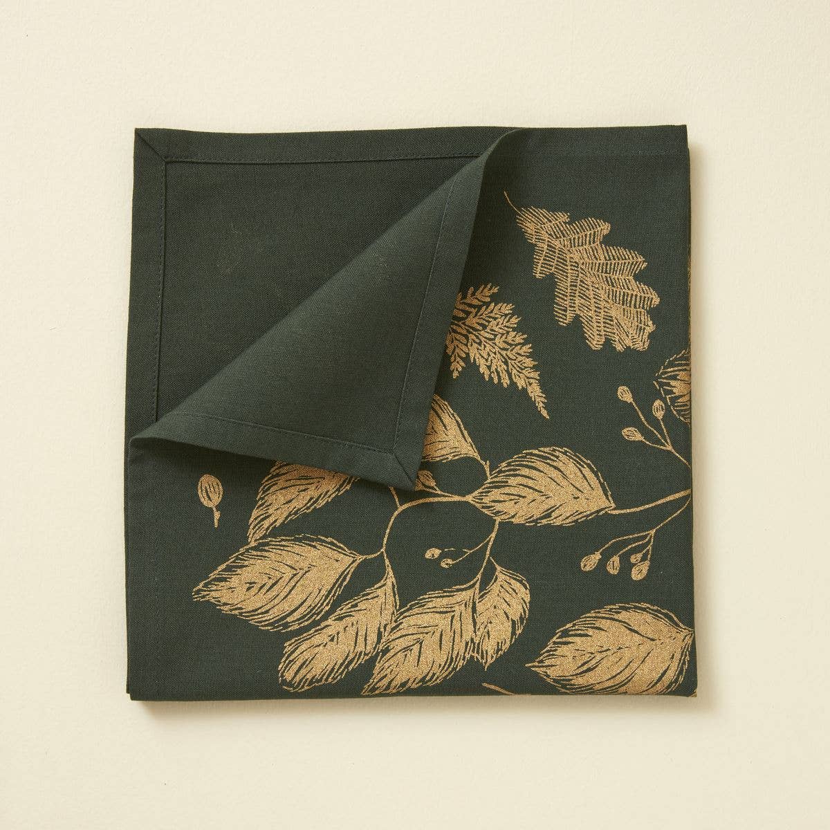 Sylvie Thiriez - Vente Serviettes de table en tissu - Serviette imprimée Forêt enchantée vert0