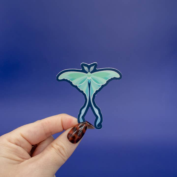 Luna Moth - Vinyl Sticker for wholesale by Little Inklings LTD