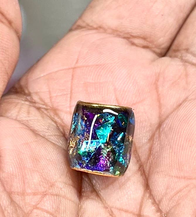 elevated loc jewelry – Conjunto de acessórios para cabelo - Mulher por atacado – Conjunto de 5 Contas para Dreadlock Estilo Dicroico1