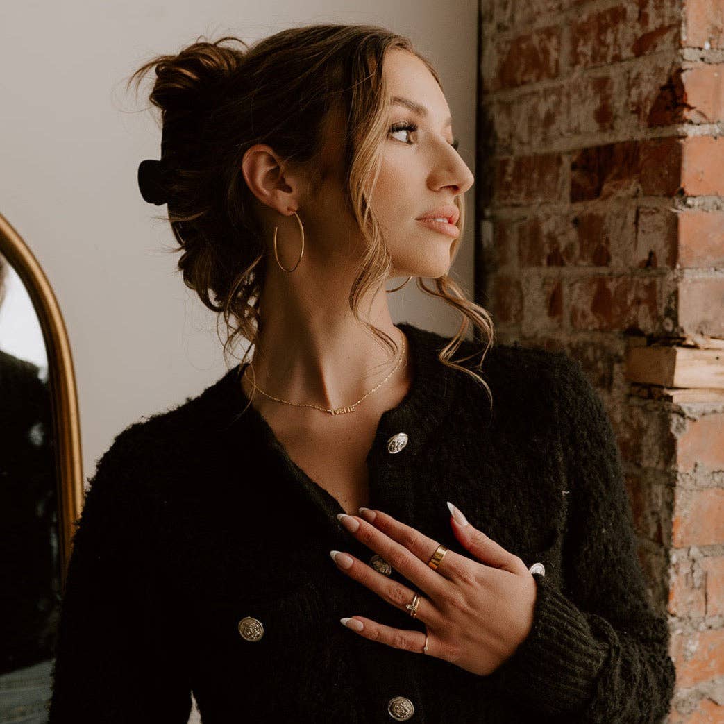 The Sis Kiss - Wholesale Pendant/Charm Necklace - Custom Cherish Mini Paperclip Chain Necklace - Water Resistant1