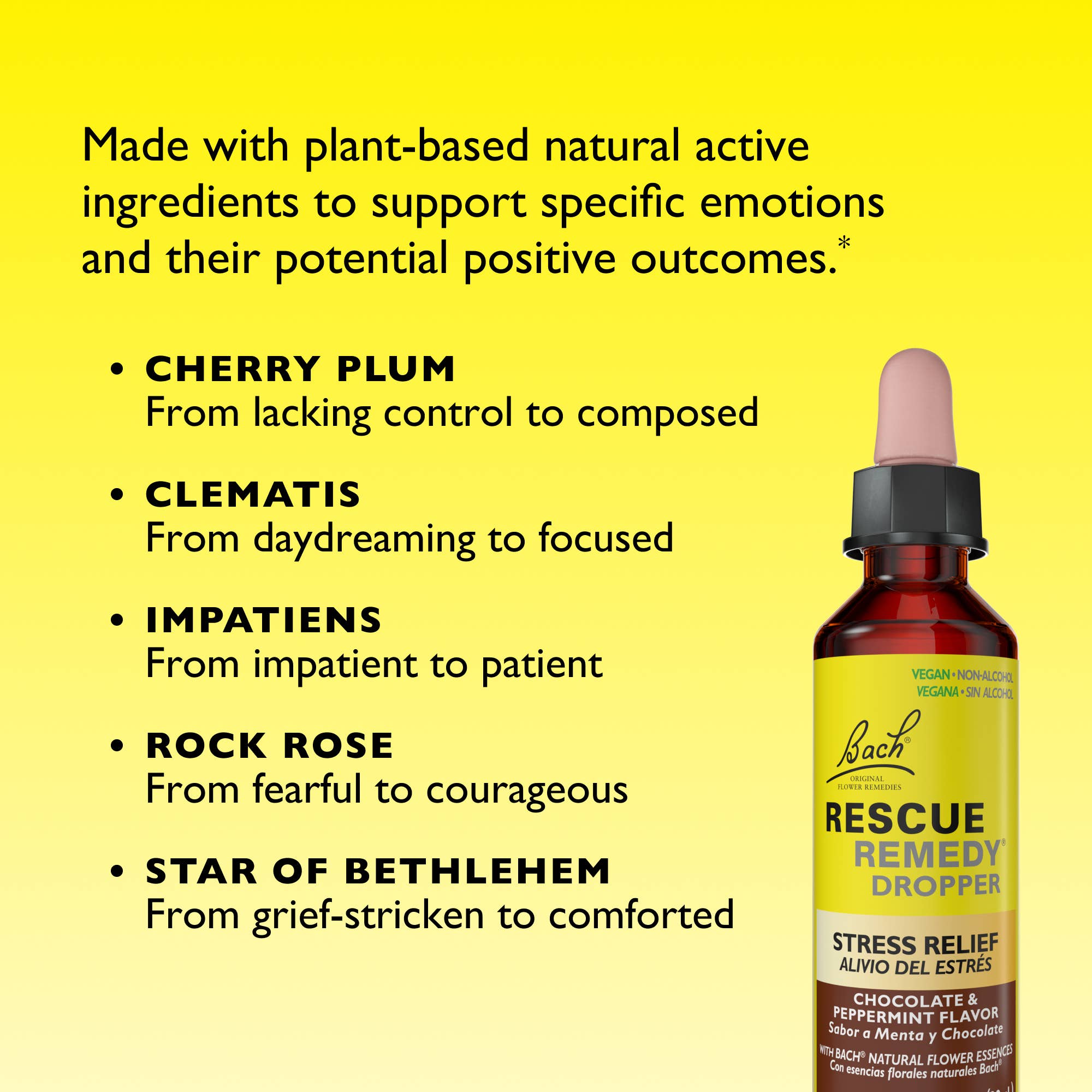 RESCUE & Bach Original Flower Remedies - Wholesale Oral Supplement/Vitamin - RESCUE REMEDY® Dropper, Chocolate & Peppermint Glycerin 20mL4