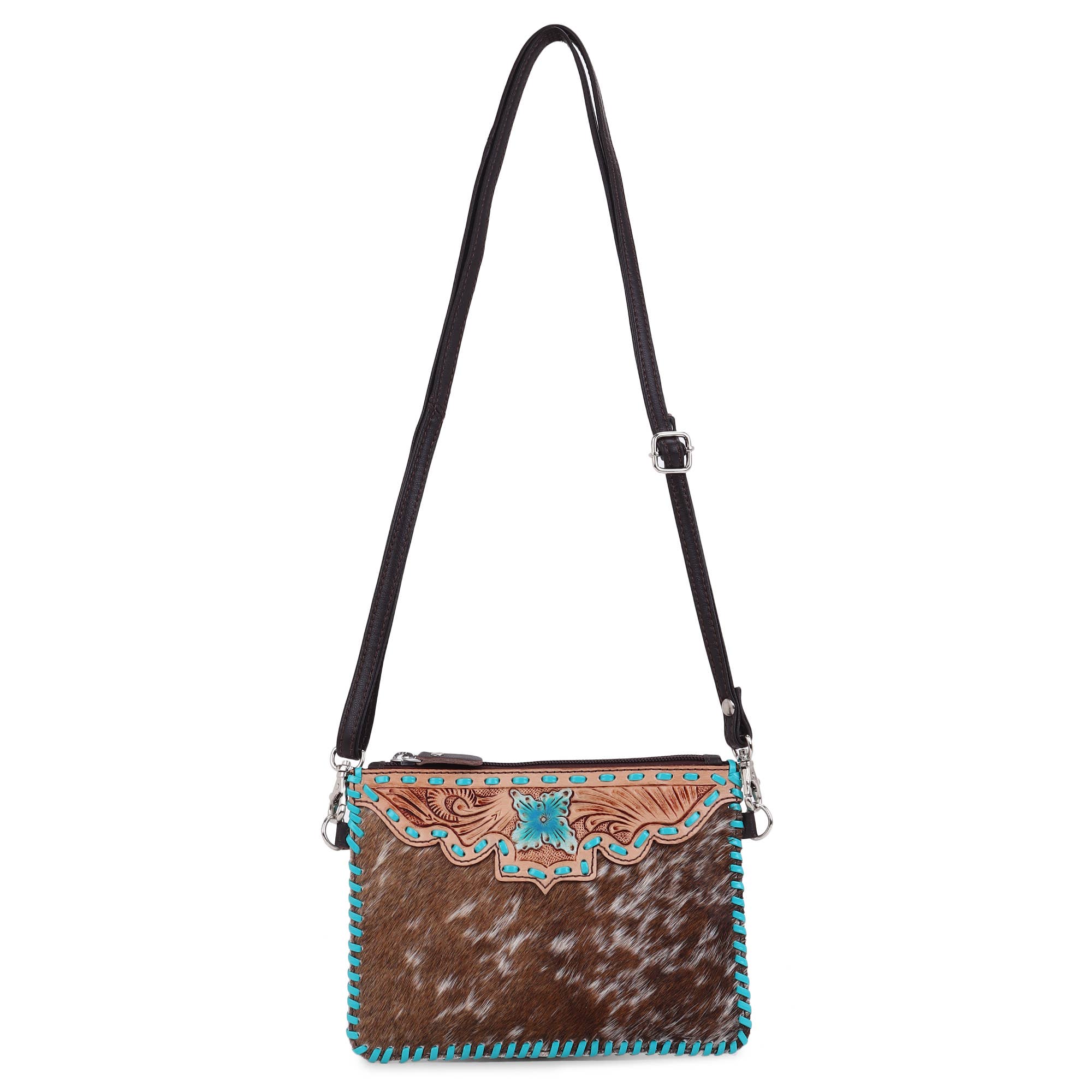 Sixtease Bags USA - Wholesale Crossbody Bag - Women's - Leather Cowhide Hand Tooled Women Mini Mobile Crossbody5