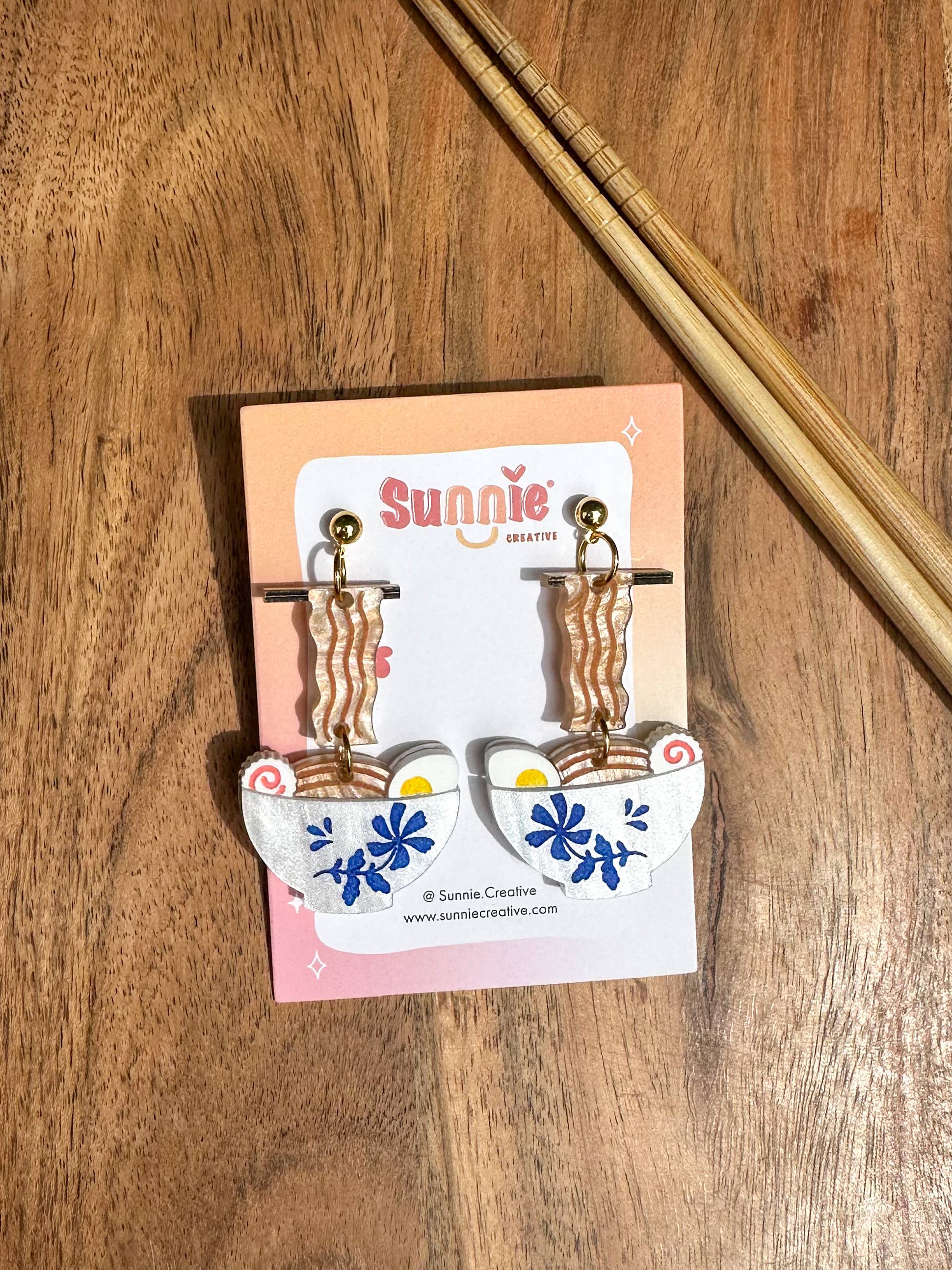 Sunnie Creative – wholesale Dangle earrings – Ramen Earrings2