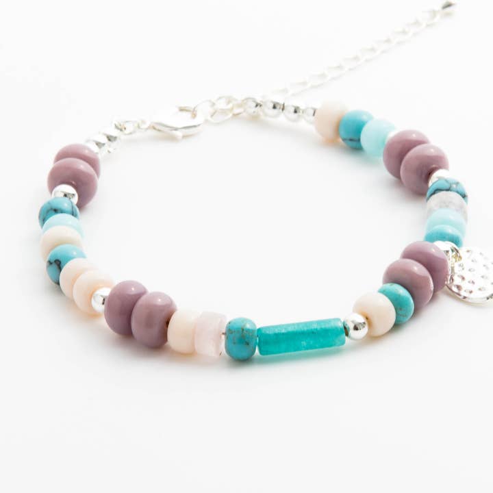 Braccialetto prezioso con pietre semipreziose autentiche e pietre di vetro per la vendita all'ingrosso da parte di Accessoires by KHB