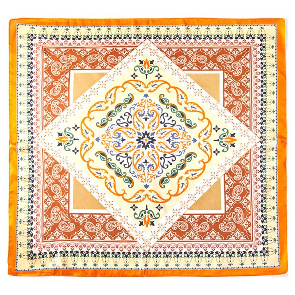 anbfashion - Vente Écharpe – femme - FOULARD CARRÉ À COL EN BANDANA ORIENTAL ARABESQUE PAISLEY6