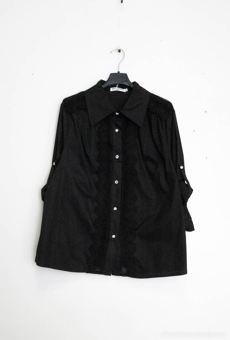 Afinity - Vente Chemise à col boutonné – femme - Chemise femme grande taille Élégance & confort en coton M1921