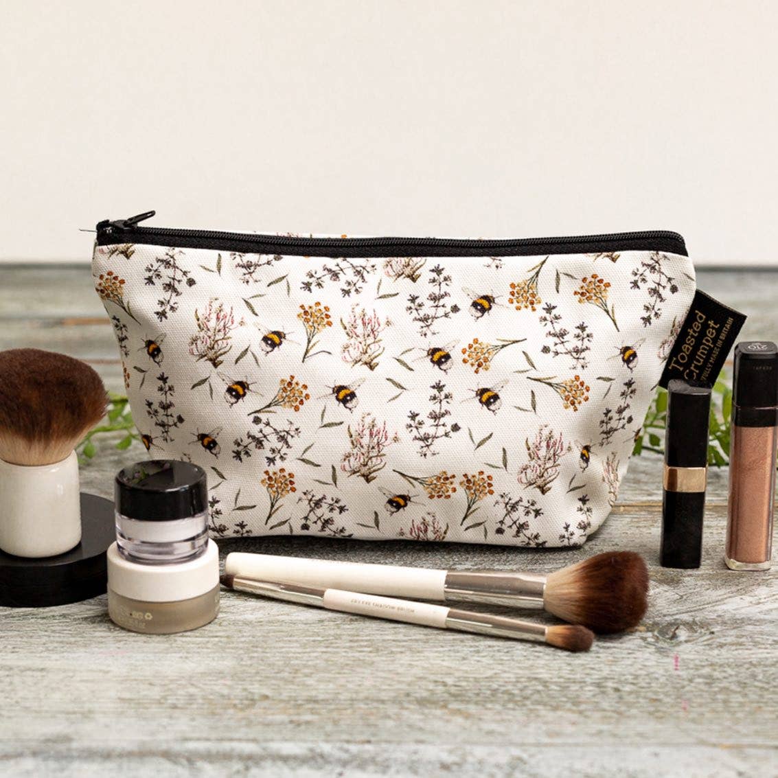 Toasted Crumpet - Wholesale Makeup/Cosmetic Bag - Bee & Honeysuckle (Pure) Makeup Bag0