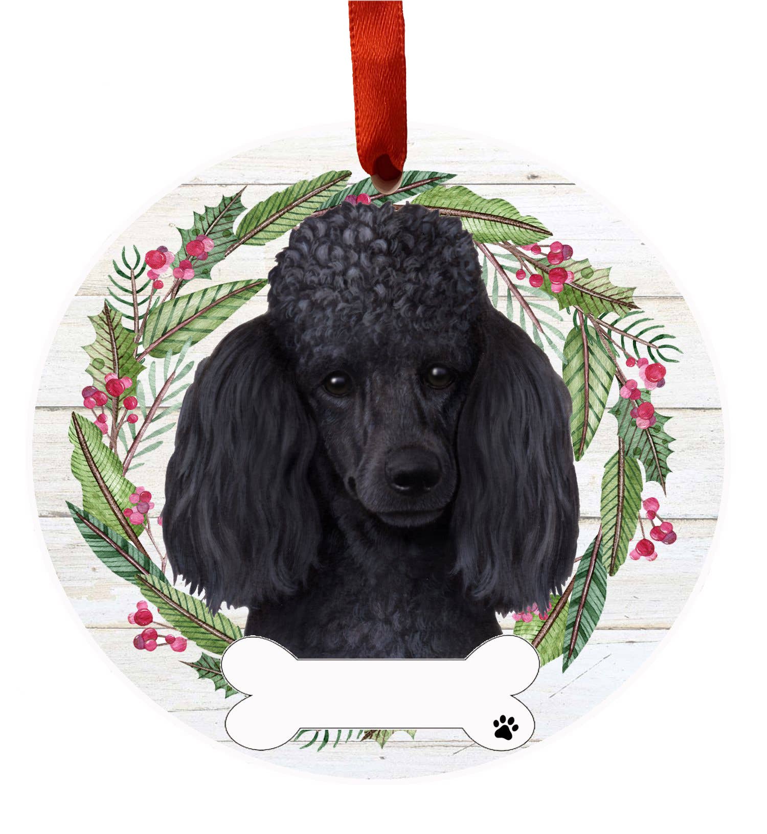 POODLE WHITE-Dangling Legs Dog Christmas Ornament by E&S Pets 